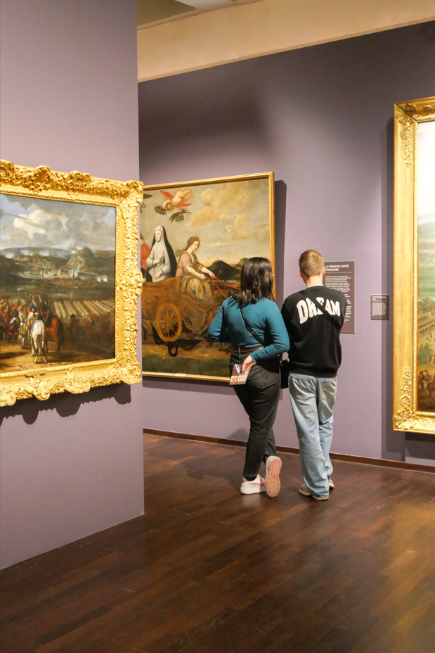 Tableau Besançon à vol d'oiseau en 1615, de Samson Bruley.